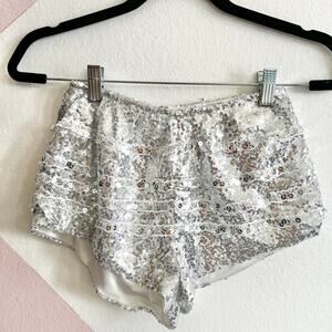 Sequin‎ Micro Mini Shorts, Festival Clubwear Rave Glam Medium 2000s Y2K